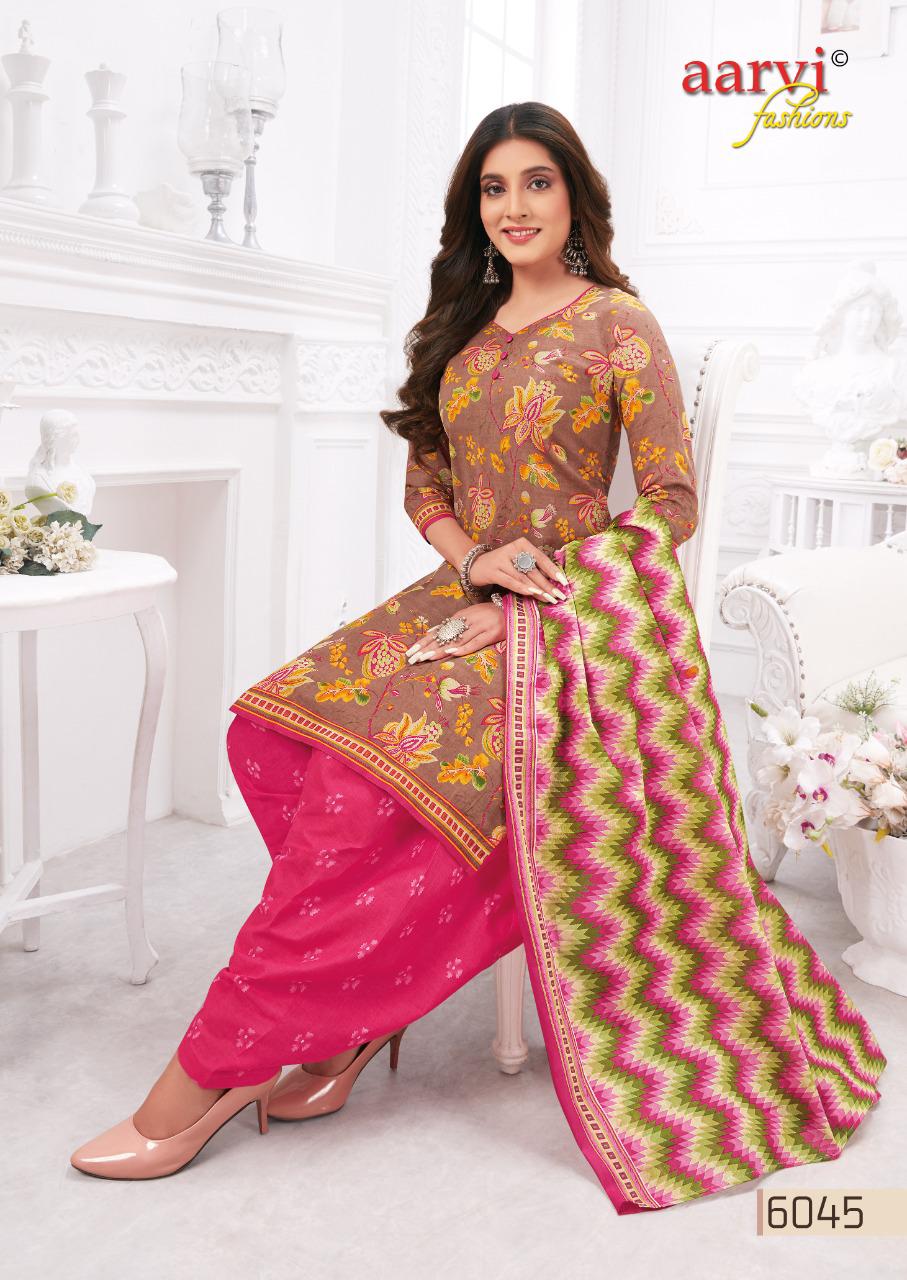 Aarvi Special Patiyala 17 Printed Cotton Casual Daily Wear Dress Material Collection